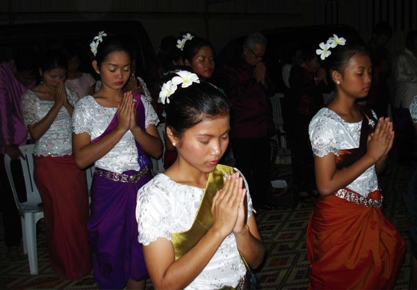 Students praying